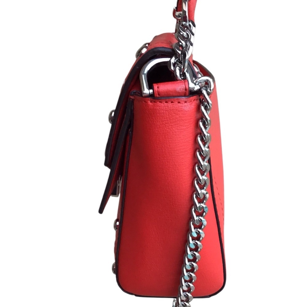 Michael Kors Kinsley Red Leather Studded Crossbody - Picture 10 of 17